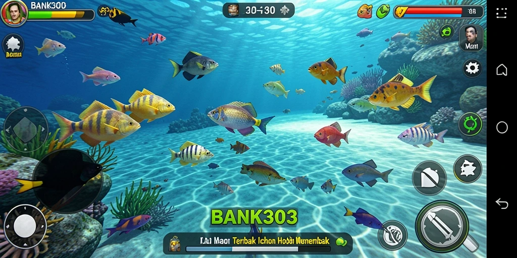 Tampilan gameplay seru menembak ikan di BANK303.