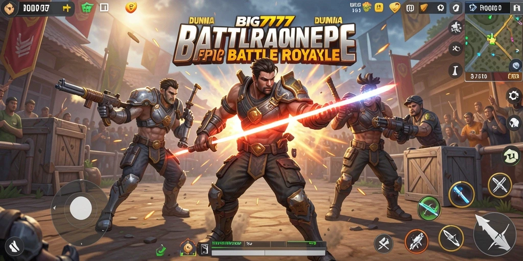 Tampilan gameplay seru di arena Battle Royale BIG777.