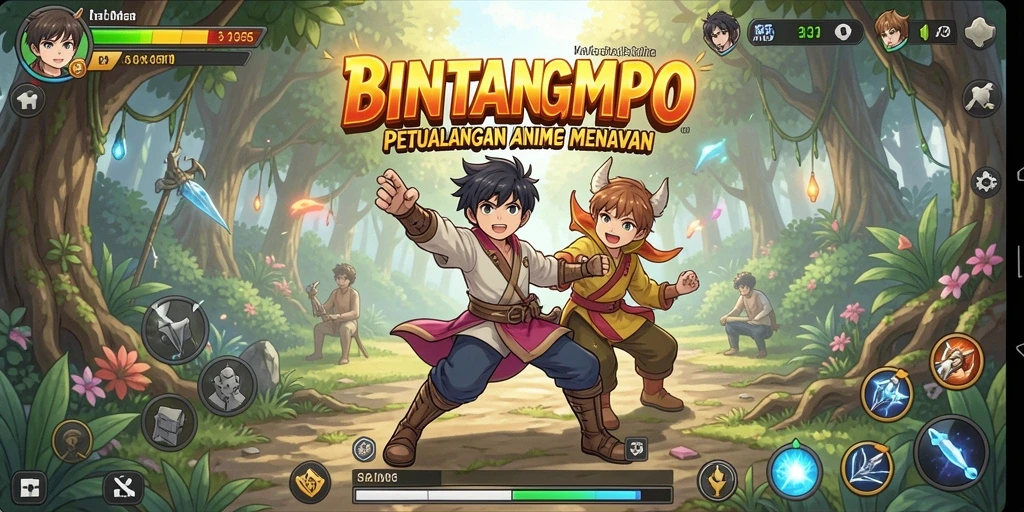 Tampilan screenshot yang menggambarkan aksi seru dalam game Anime.