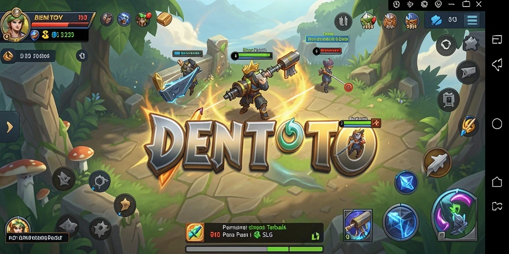 Tampilan grafik gameplay DENTOTO yang memukau dan strategis.