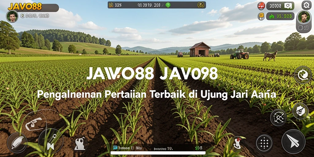 Tampilan gameplay JAVO88 dengan desain pertanian yang menawan.