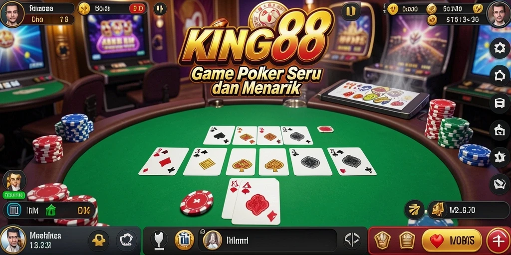 Tampilan menarik dan gameplay Poker yang seru di KING88.