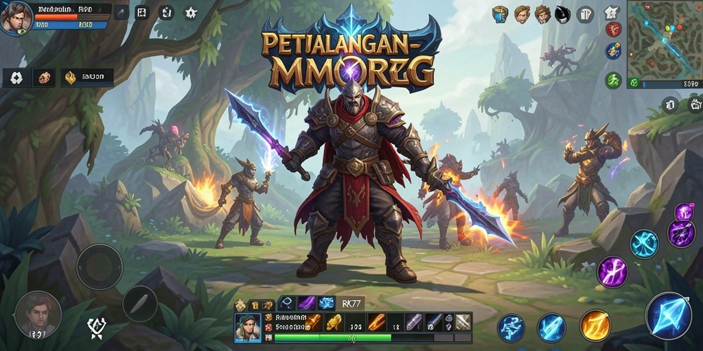 Screenshot gameplay RK77 menampilkan aksi seru dalam dunia MMORPG.
