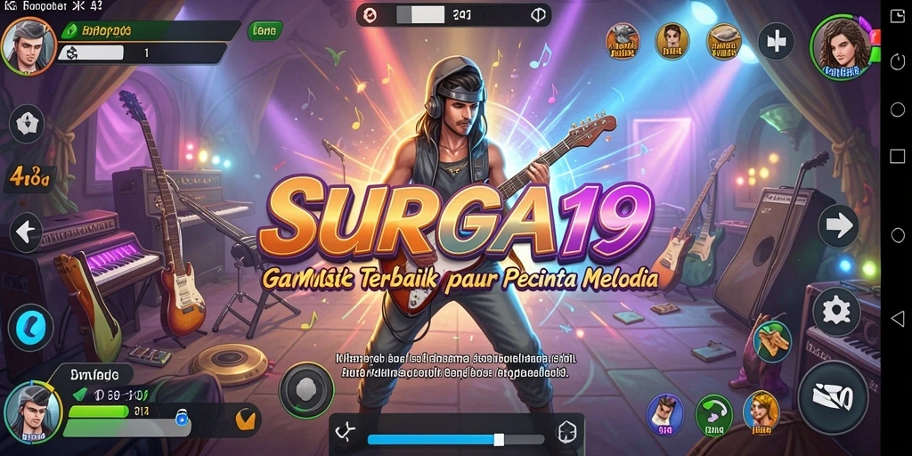 Tangkapan layar gameplay SURGA19 menampilkan keseruan bermain musik.