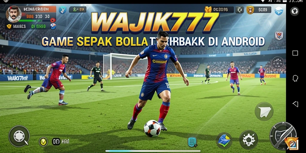Tampilan gameplay seru di WAJIK777 dengan aksi sepak bola nyata.