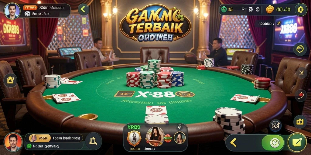 Tampilan gameplay XR88 yang seru dan menegangkan saat bermain Poker.